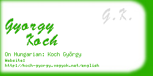 gyorgy koch business card