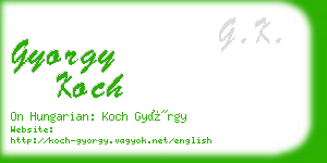 gyorgy koch business card